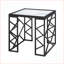 Ensemble de 3 tables basses modernes avec dessus en verre et marbre blanc Cadre en métal noir pour le salon, assemblage facile