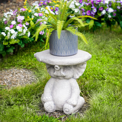 Support pour plante d'extérieur Elephant - 12,25 po - gris