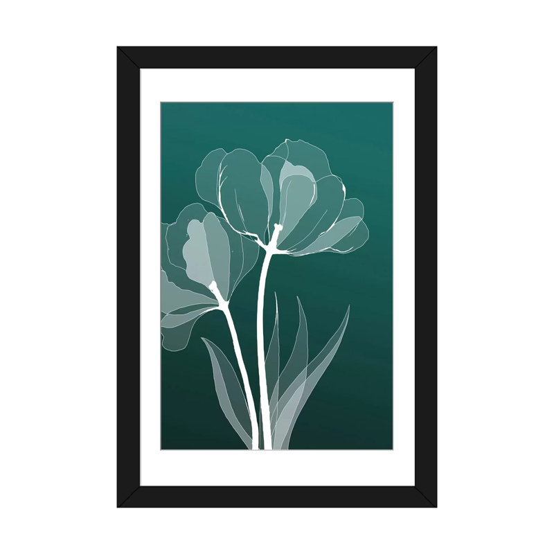«X-Ray Flowers III», impression sur toile, H 24 po x l 16 po x P 1 po, Papier beaux-arts encadré noir
