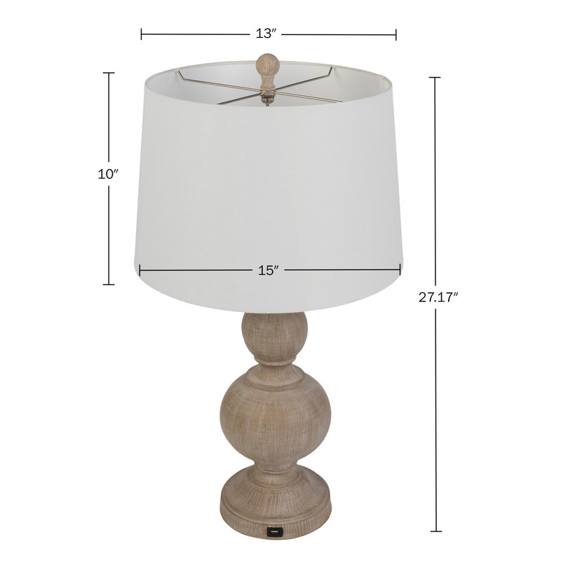 Brigands USB Table Lamp Set - Rustic Lamps with USB Charging Ports and LED Bulbs Included