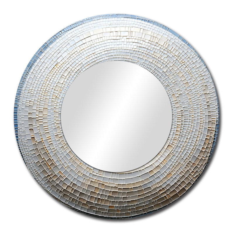 Coquille de poisson tourbillon argent Rocus - miroir décoratif Nautilus, miroir mural rond moderne, impression d'art en métal