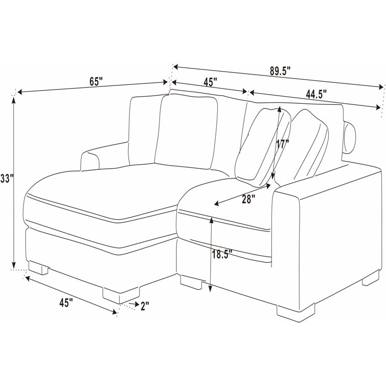 2 - Piece Corduroy Sectional