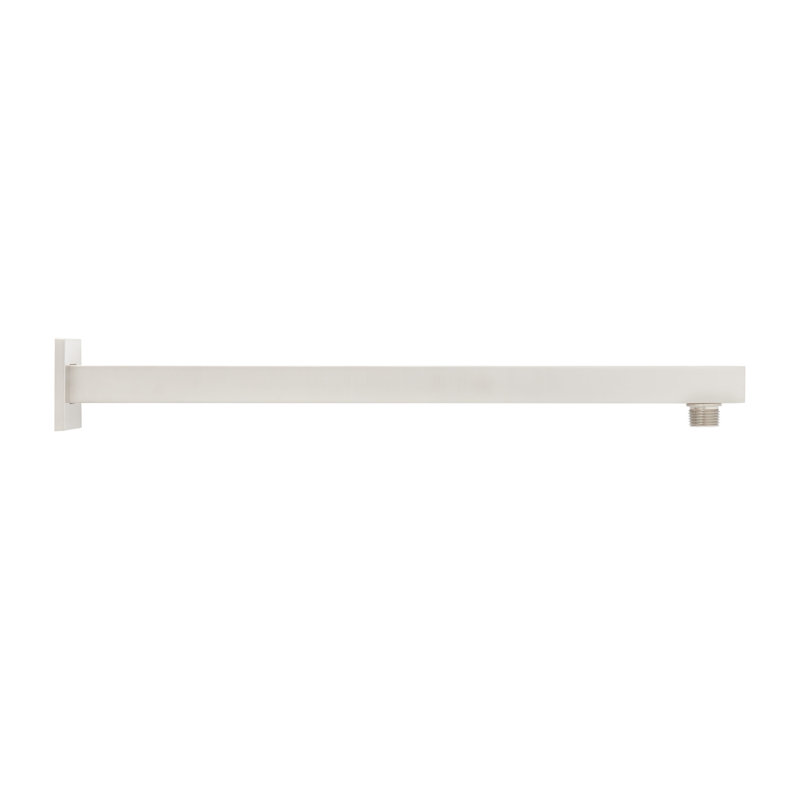 Signature Hardware 18" Modern Square Wall Mount Shower Arm with Flange, Brushed Nickel