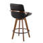 Tabouret de comptoir Cosmo Mid-Century en similicuir noyer et noir par Lumisource-608269080