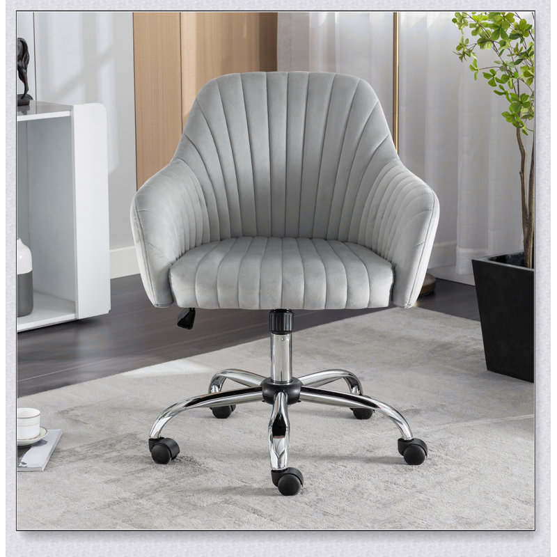 Chaise d'appoint Chaise de loisir moderne à hauteur réglable en velours, Gris