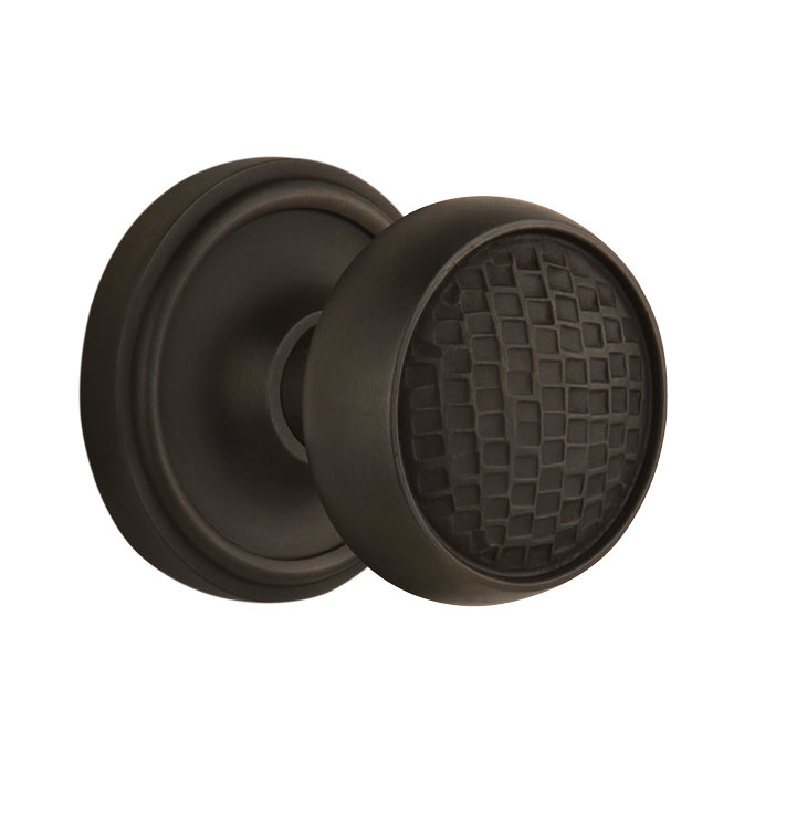 Rosette classique avec bouton de porte Craftsman, Bronze frotté à l'huile, 2-3/4"
