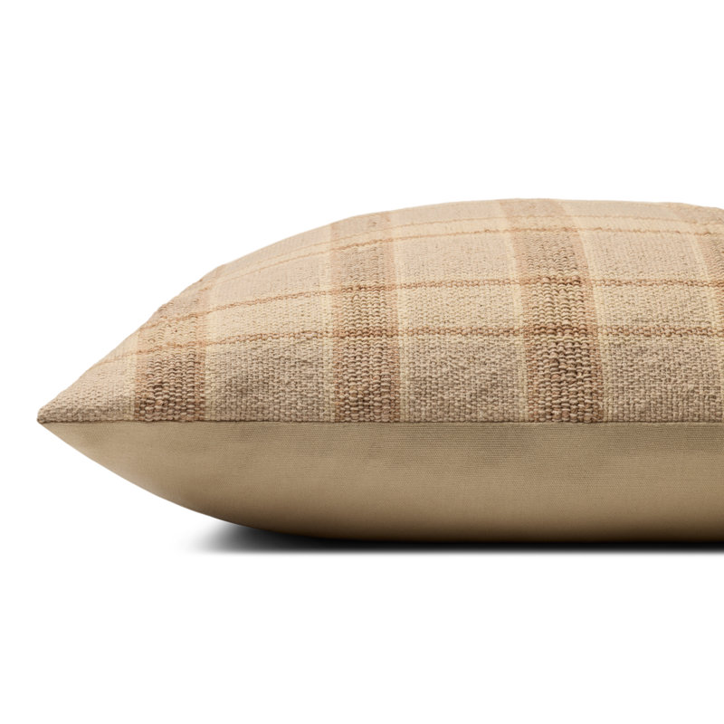 Coussin décoratif Amber Lewis x Loloi, Naturel, Carré 22 po, Housse de coussin seulement - sans coussin
