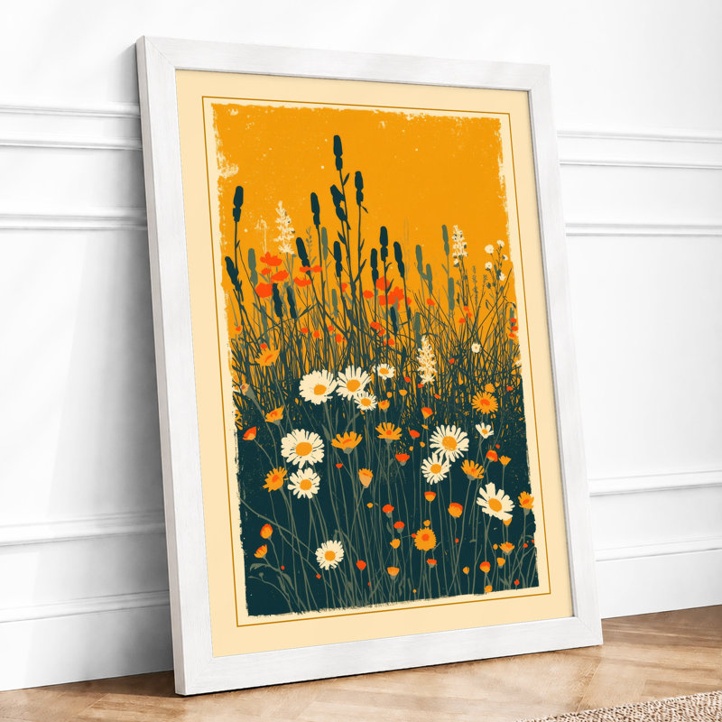 Wildflower Meadow Botanical - Print, A1 - 84.1 x 59.4 cm, White