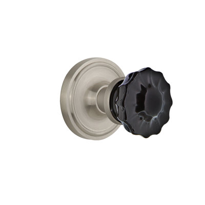 Classic Rosette with Crystal Black Door Knob