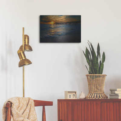 Peinture à l'huile, "Gulf Coast Sunset" par Rick Berk, art mural en métal