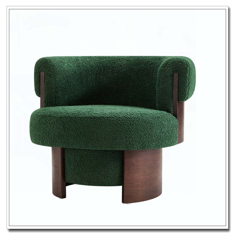 Fauteuil demi-tonneau rotatif moderne courbé et sculptural, 2