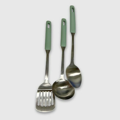 5 Piece Stainless Steel Tools with Silicone Handle