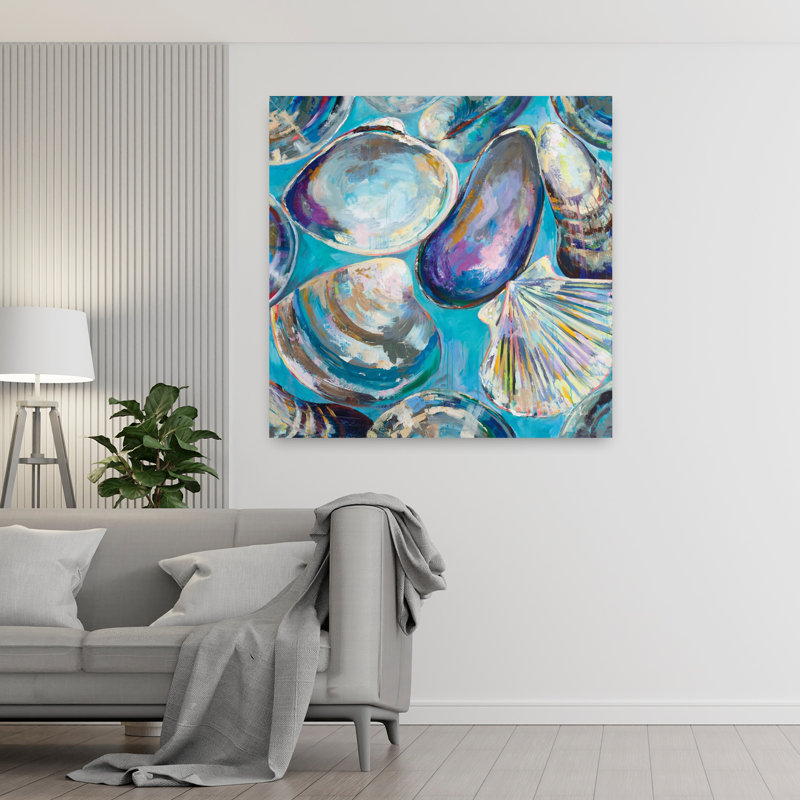 Découverte d'eau salée côtière avec art turquoise, H 48 po x l 48 po