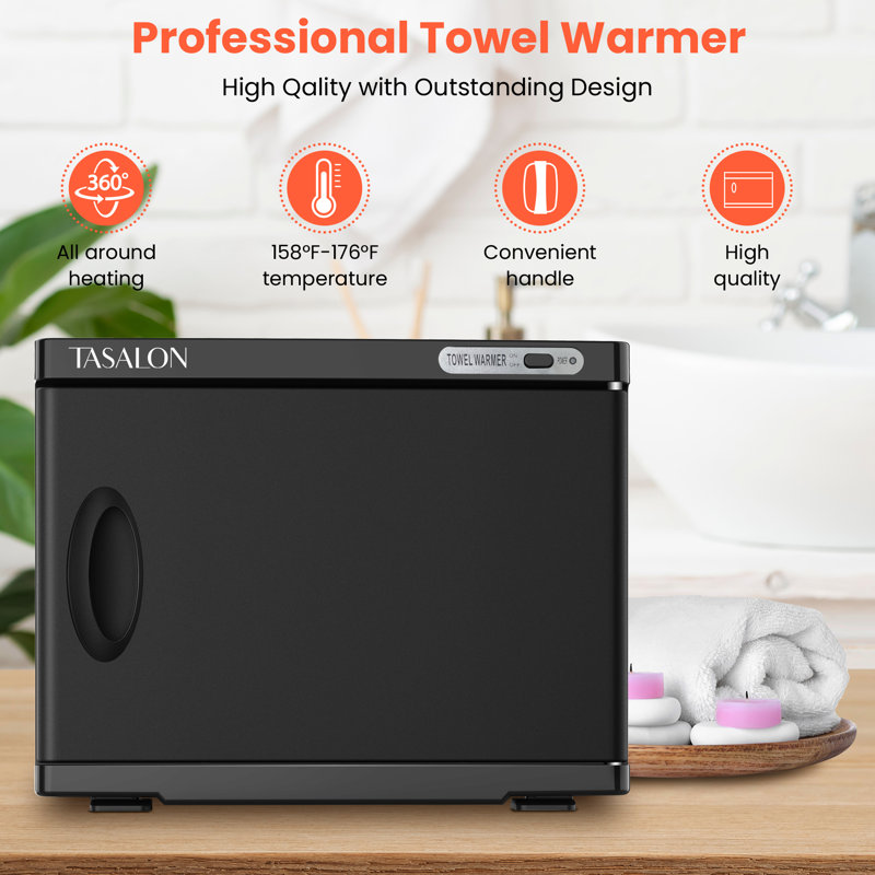 23L Freestanding Hot Bath Towel Warmer, Black