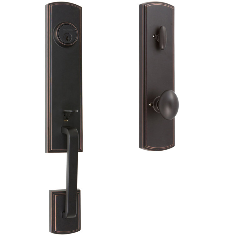 Handleset with Deadbolt and Door Knob and Rosette