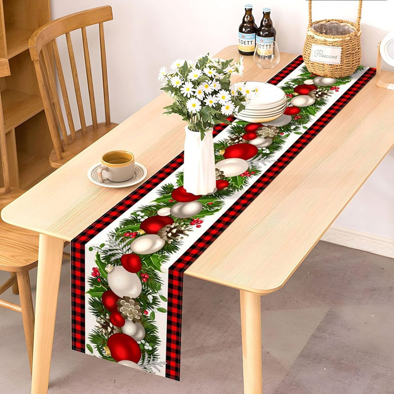 Chemin de table à carreaux noir et rouge Buffalo