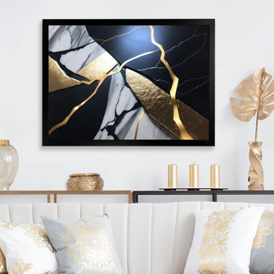 «Abstract Geode Gold Marble I», reproduction sur toile