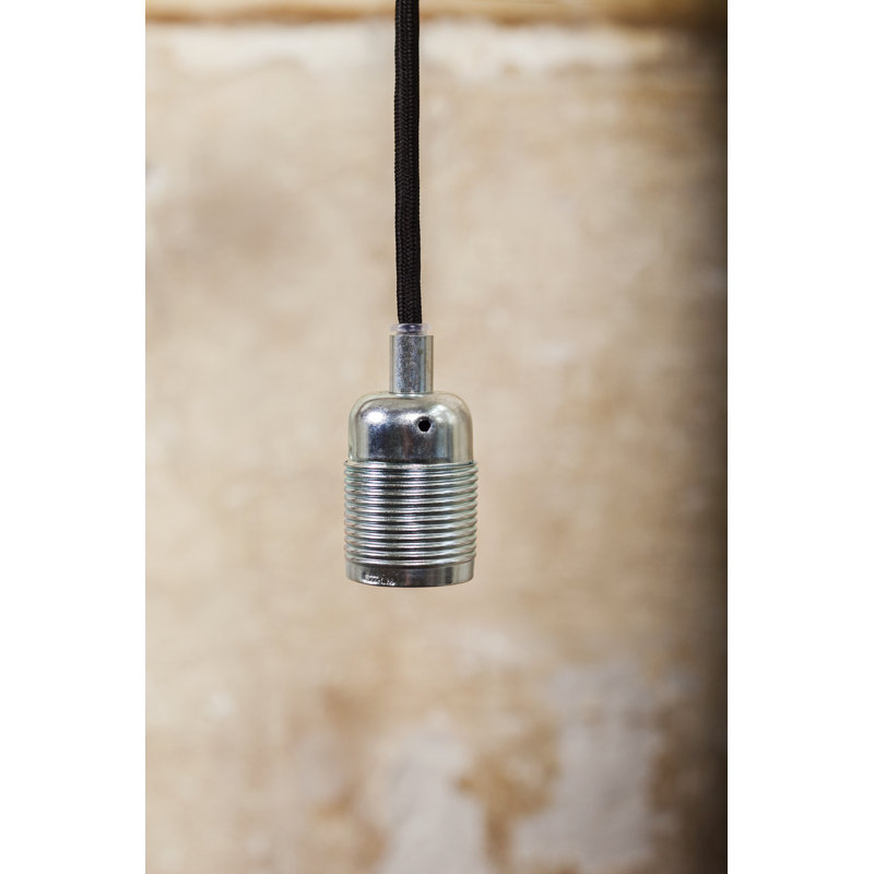 E27 Pendant Steel / White Cable, Steel/Black