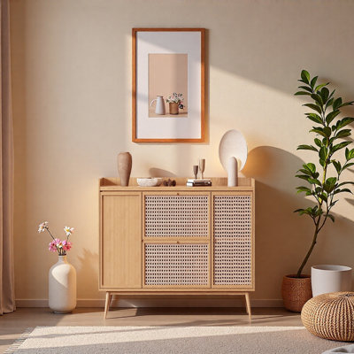 Wabi Sabi Style Solid Wood Accent Cabinet