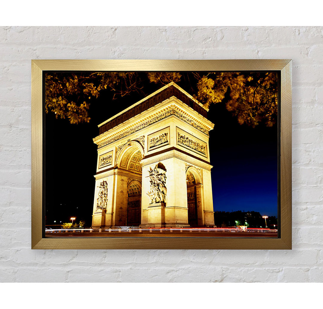 Paris Arc De Triomphe Night Glow - Einzelner Bilderrahmen Kunstdrucke