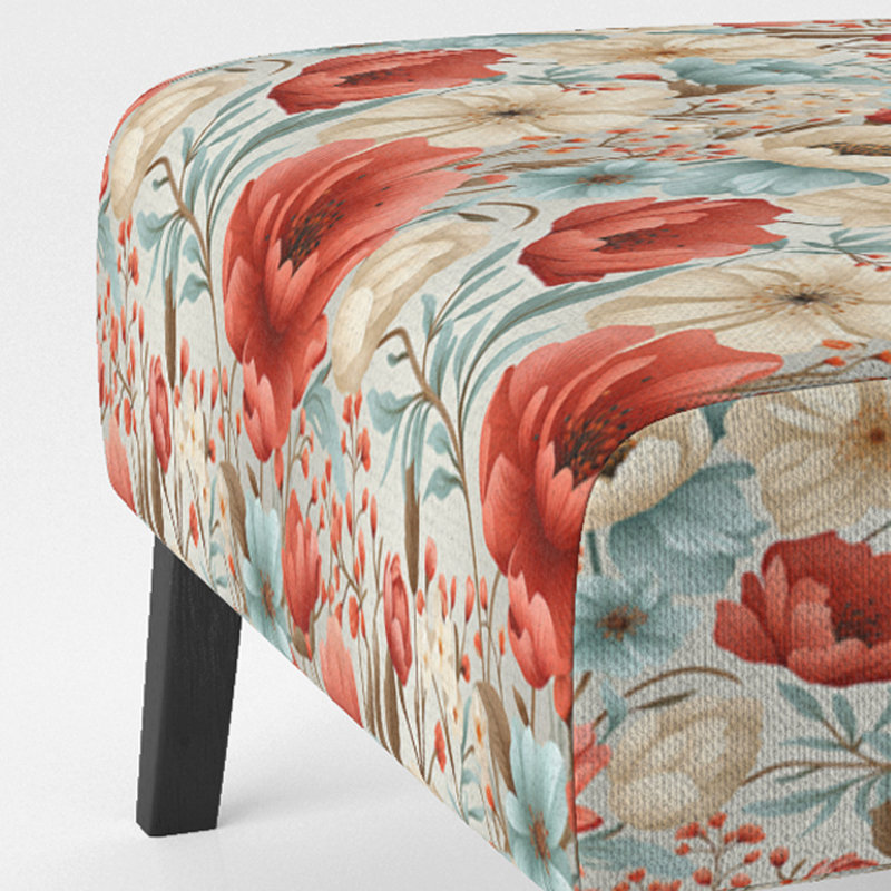 Coral Timeless Garden Flourish - Fauteuil de chambre rembourré scandinave, fauteuil d'appoint Botanical Nature