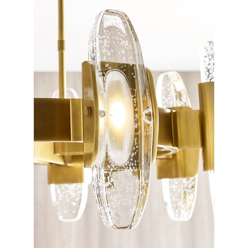 Wythe 8 - Light LED Chandelier, Plated Brass