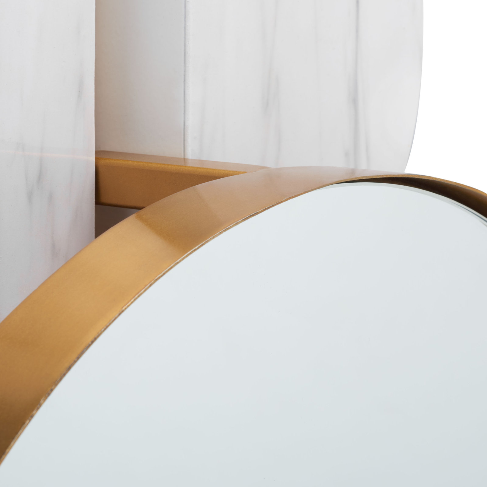 Lori Metal Elongated Wall Mirror, White
