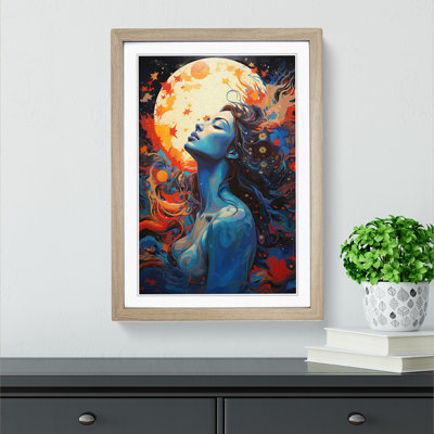 Moon Expressionism - Single Picture Frame Print on Wood