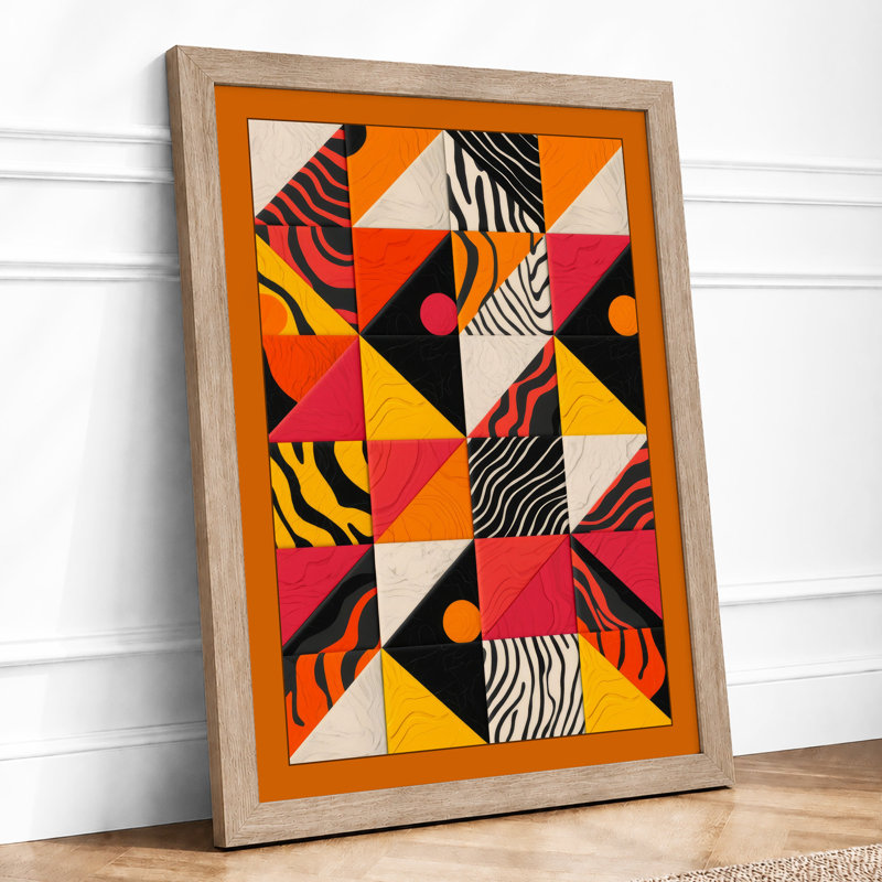 Pinwheel Grid Geometric - Print, Oak, A4 - 29.7 x 21.0 cm