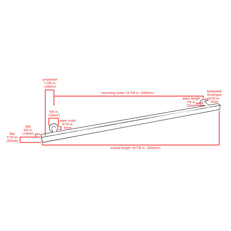 CKP Brand #1600 Linear Collection Aluminum Pull, Gloss Black