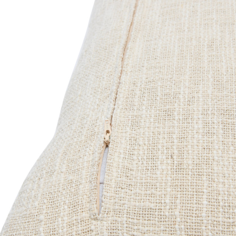 Mustard and Natural Bohemian Cotton Slub Lumbar Pillow with Ikat Tassels