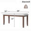 Banc rembourré en lin beige de 38 pouces pour le salon, la chambre à coucher, les pieds de couloir en bois d'hévéa massif, le design moderne Mid-Century, le vestibule rembourré moelleux avec siège et pieds modernes et confortables-1535630730