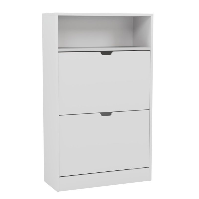 10 Pair Shoe Storage Cabinet, White