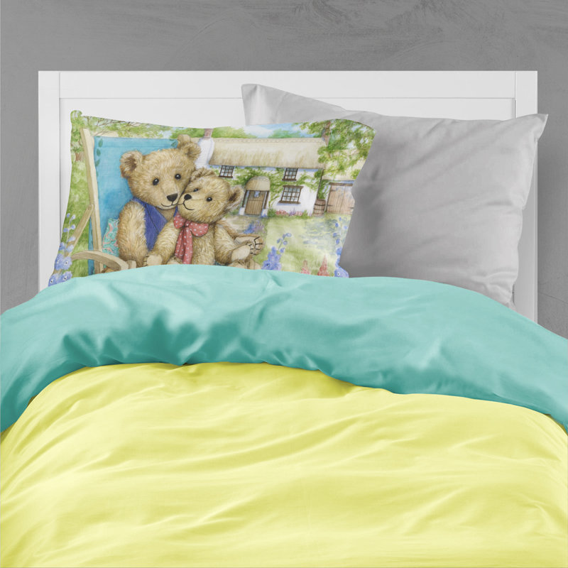 Taie d’oreiller ours en fleurs teddy