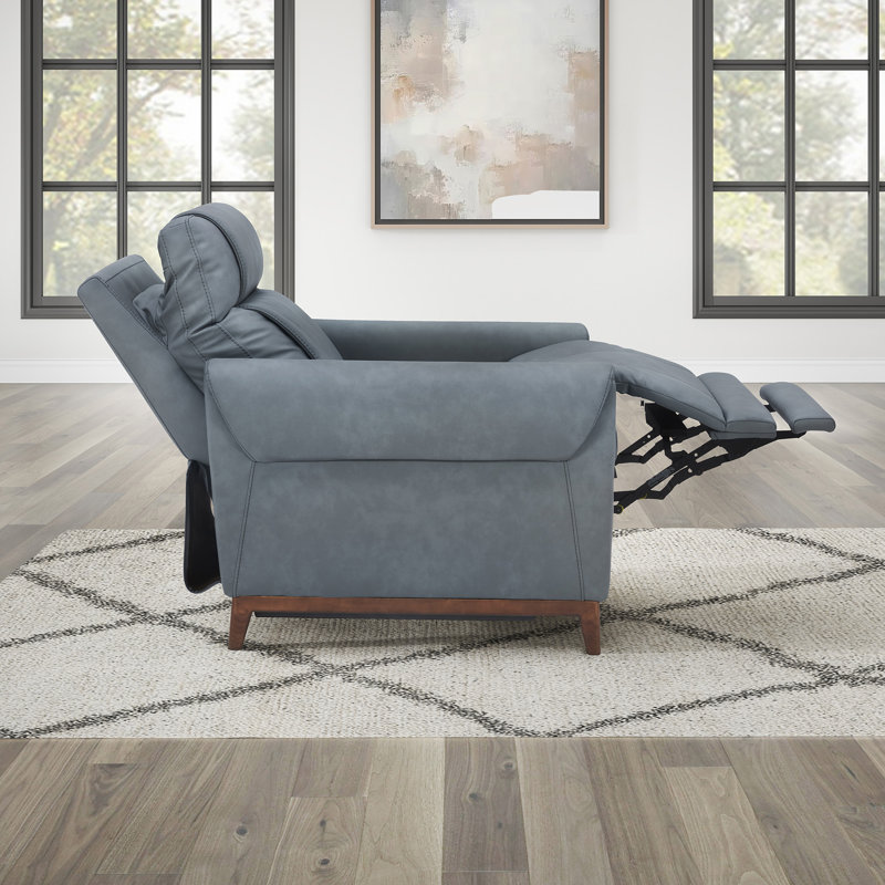 Fauteuil inclinable électrique Power High Leg P2, Mélange de polyester bleu