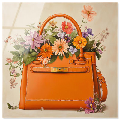 «Blooming Flowers in Iconic Bag», reproduction d'art acrylique sur toile par Art Remedy
