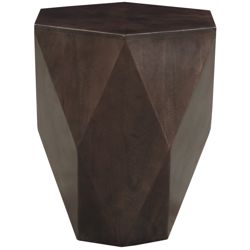 Diamante Oak Veneer Diamond Shaped End Table, Brown