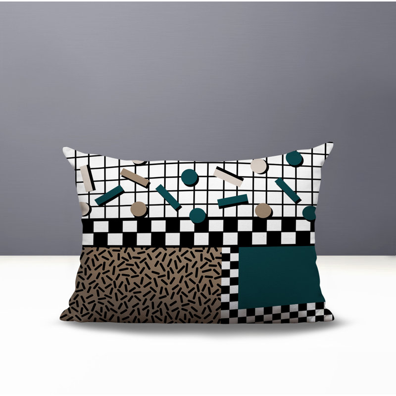 Coussin lombaire intérieur / extérieur Lumo, Rectangle H 18 po x l 25 po, Émeraude