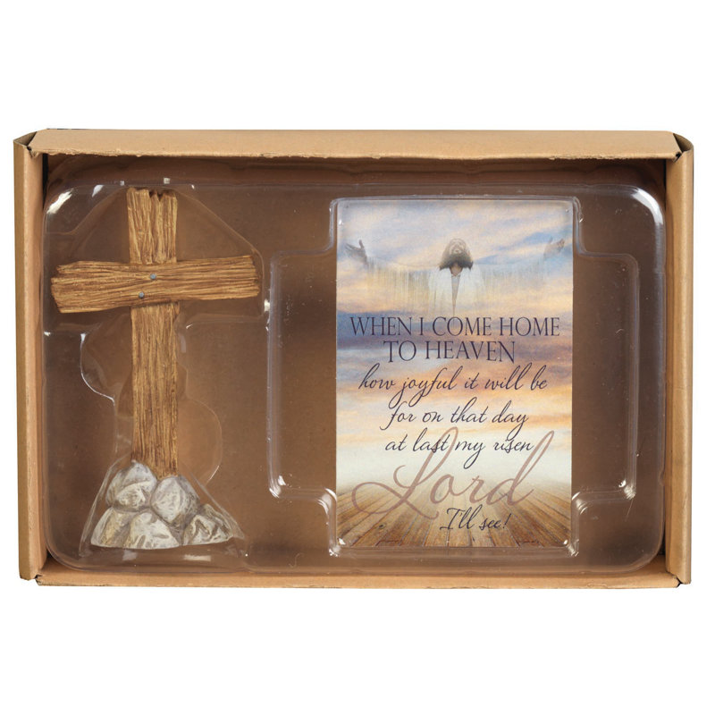 Figurine en croix avec carte «When I Come»