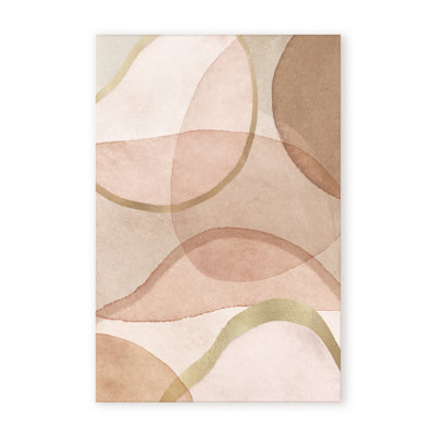 Blush and Brown Abstract by Kathrin Pienaar - Framed Artwork on Paper