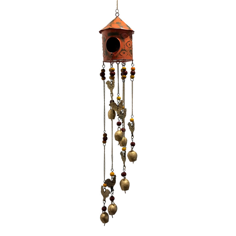 Fiesta Bird House Chime in Orange