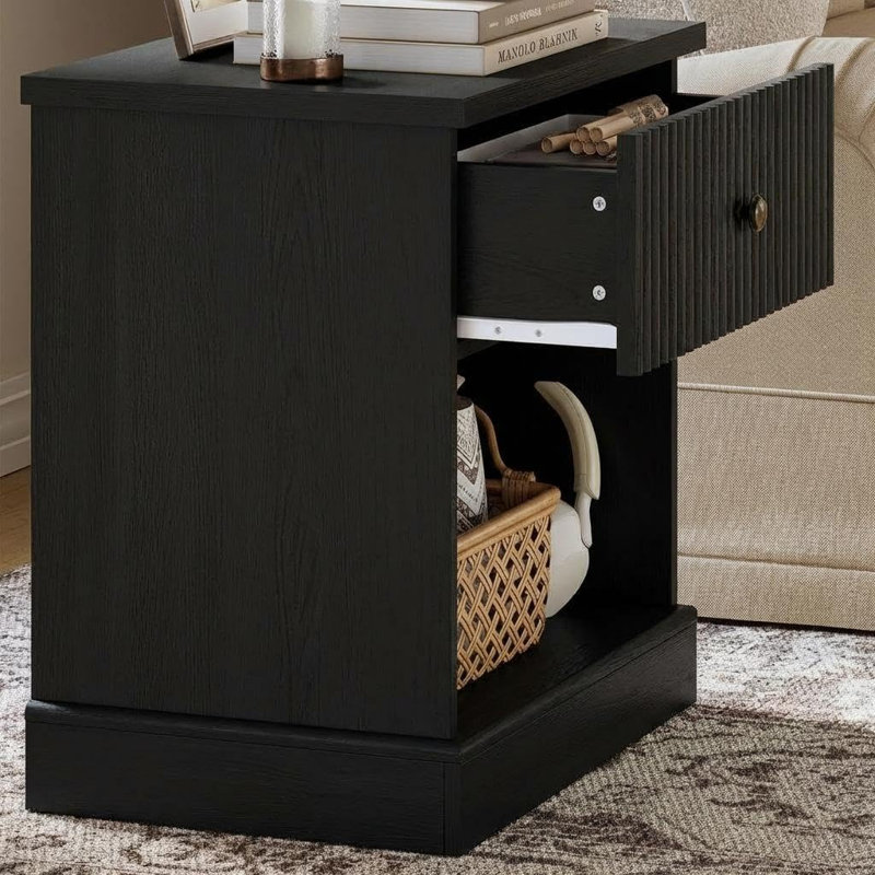 57.7cm W Solid Wood Bedside Table