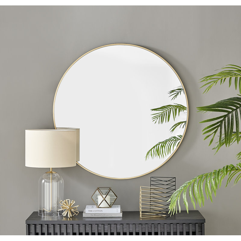 Miroir mural Alcantera, Or, 39,37 po x 39,37 po