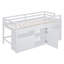 Twin Size Loft Bed With 4 Drawers, Underneath Cabinet And Shelves, White-2105739220