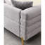 Confortable tissu gris 3 avec pieds dorés attrayants, espace de vie chic Nuance