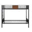 Twin-Over-Twin Bunk Bed Modern Style Steel Frame Bunk Bed With Safety Rail