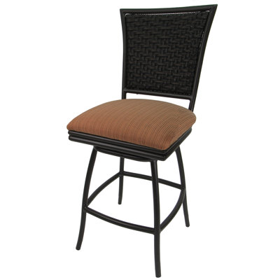 Cutlip Metal Outdoor Patio Stool with Cushion