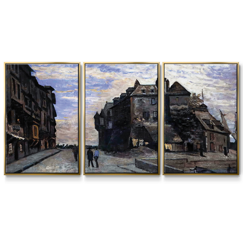 La Lieutenance à Honfleur, 1864, 3 pièces, Or, H 24 po x l 48 po x P 2 po