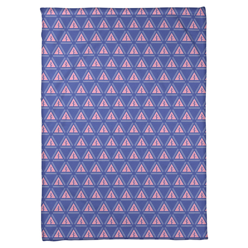 Couverture polaire minimal trees, l 50 po x L 60 po, Bleu / Rose