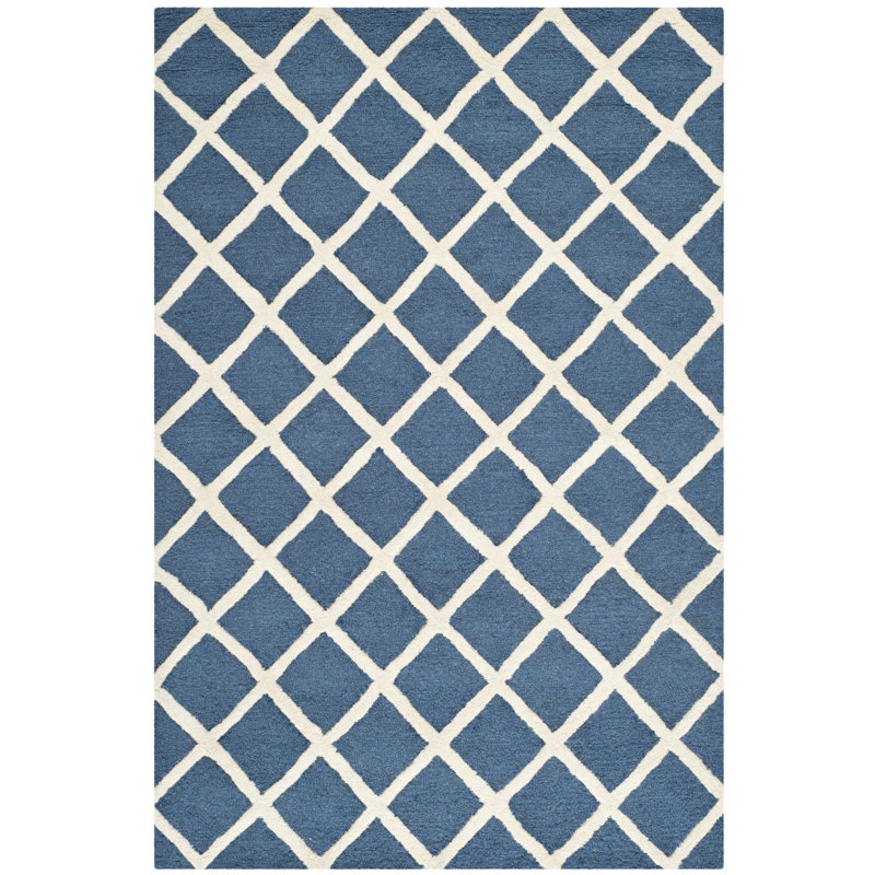 Sanyla Hand Tufted Wool Geometric Rug, Rectangle 6' x 9'